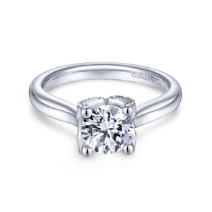 Gabriel & Co. 14k White Gold Contemporary Straight Engagement Ring