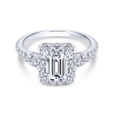 Gabriel & Co. 14k White Gold Contemporary Halo Engagement Ring