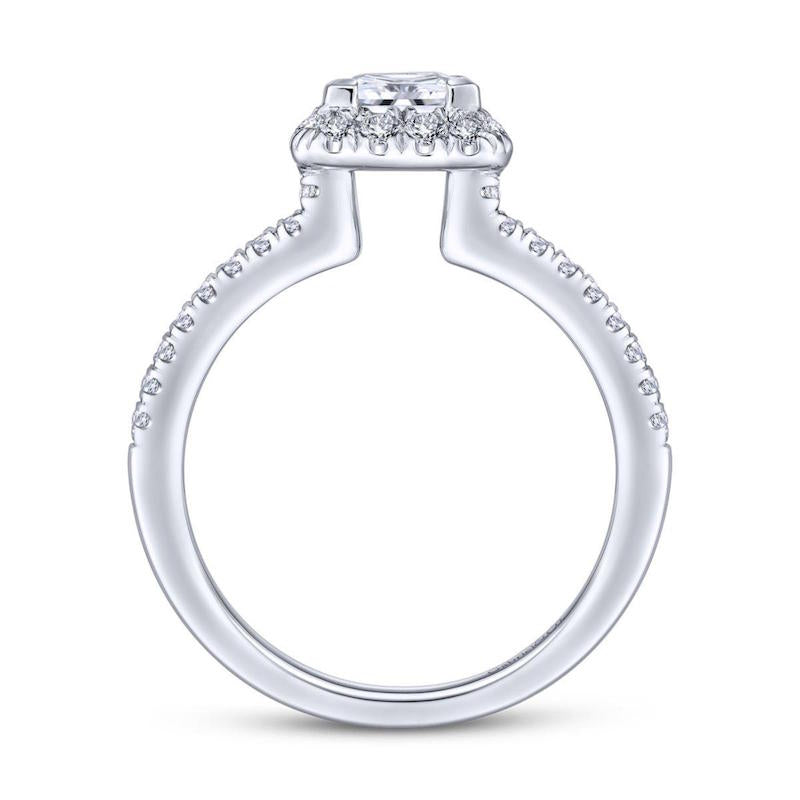 Gabriel & Co. 14k White Gold Contemporary Halo Engagement Ring