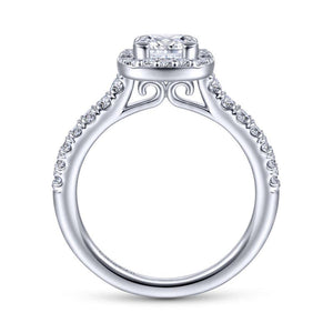 Gabriel & Co. 14k White Gold Contemporary Halo Engagement Ring
