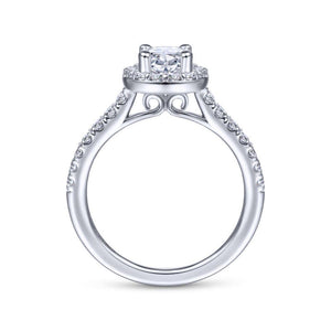 Gabriel & Co. 14k White Gold Contemporary Halo Engagement Ring