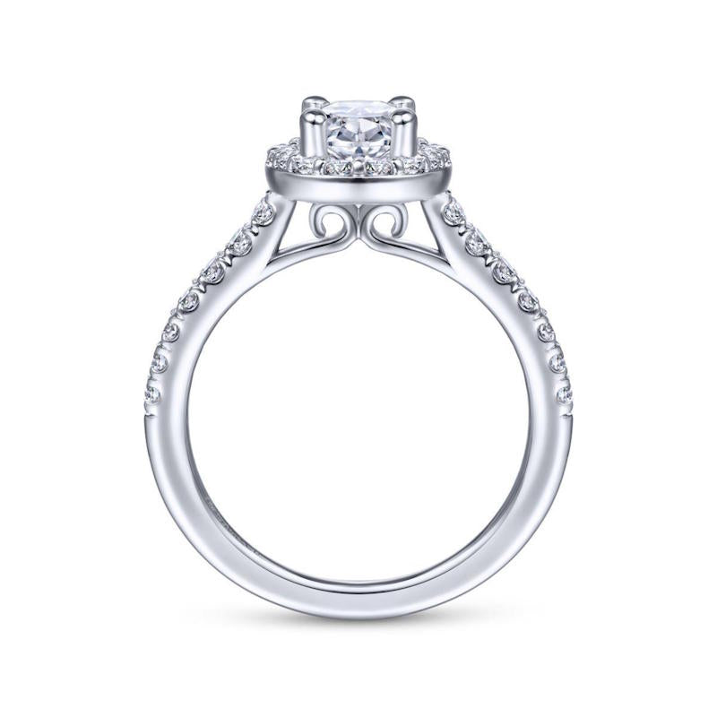 Gabriel & Co. 14k White Gold Contemporary Halo Engagement Ring