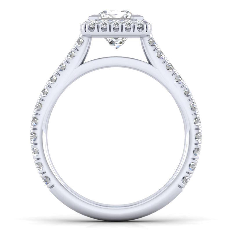 Gabriel & Co. 14k White Gold Contemporary Halo Engagement Ring