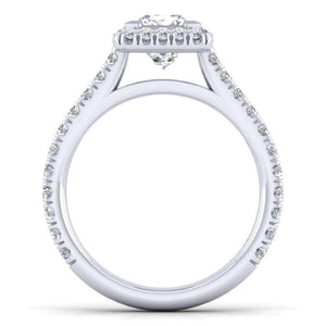 Gabriel & Co. 14k White Gold Contemporary Halo Engagement Ring