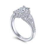 Gabriel & Co. 14k White Gold Entwined Halo Engagement Ring
