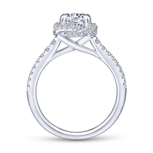 Gabriel & Co. 14k White Gold Contemporary Halo Engagement Ring