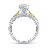 Gabriel & Co. 14k Two Tone Gold Nova Split Shank Engagement Ring
