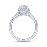 Gabriel & Co. 14k White Gold Contemporary Halo Engagement Ring