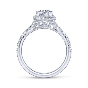 Gabriel & Co. 14k White Gold Contemporary Halo Engagement Ring