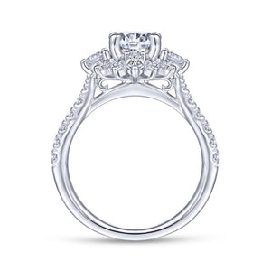 Gabriel & Co. 14k White Gold Starlight Halo Engagement Ring