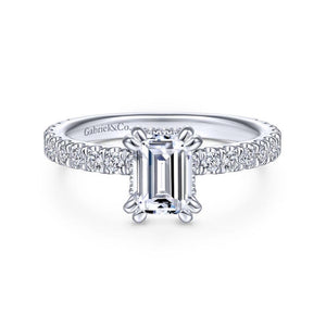 Gabriel & Co. 14k White Gold Contemporary Straight Engagement Ring