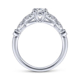 Gabriel & Co. 14k White Gold Victorian Split Shank Engagement Ring