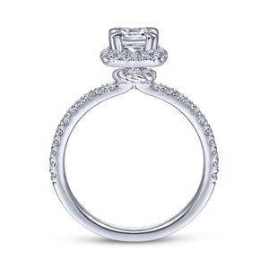 Gabriel & Co. 14k White Gold Contemporary Halo Engagement Ring