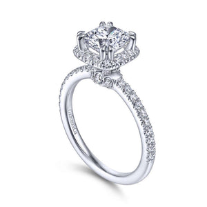 Gabriel & Co. 14k White Gold Contemporary Halo Engagement Ring
