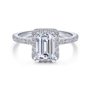 Gabriel & Co. 14k White Gold Contemporary Halo Engagement Ring