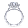 Gabriel & Co. 14k White Gold Contemporary Halo Engagement Ring