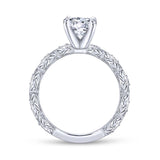 Gabriel & Co. 14k White Gold Victorian Straight Engagement Ring
