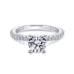 Gabriel & Co. 14k White Gold Contemporary Straight Engagement Ring