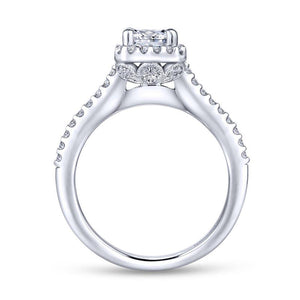 Gabriel & Co. 14k White Gold Contemporary Halo Diamond Engagement Ring