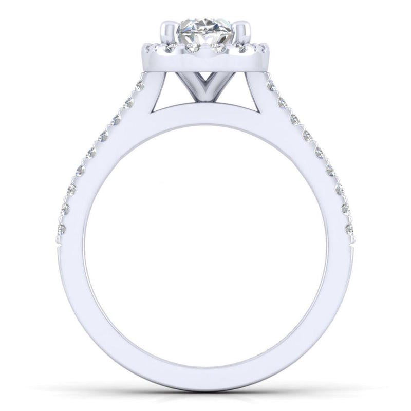 Gabriel & Co. 14k White Gold Contemporary Halo Engagement Ring