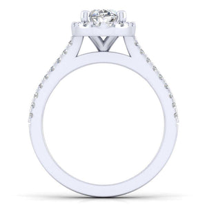 Gabriel & Co. 14k White Gold Contemporary Halo Engagement Ring