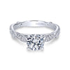 Gabriel & Co. 14k White Gold Victorian Straight Engagement Ring