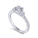 Gabriel & Co. 14k White Gold Contemporary 3 Stone Engagement Ring