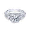 Gabriel & Co. 14k White Gold Victorian Vintage Engagement Ring