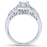 Gabriel & Co. 18K White Gold Contemporary Halo Engagement Ring