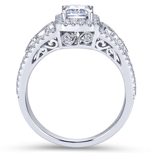 Gabriel & Co. 18K White Gold Contemporary Halo Engagement Ring
