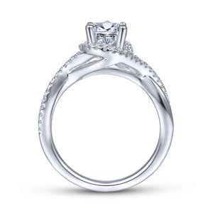 Gabriel & Co. 14k White Gold Contemporary Twisted Engagement Ring