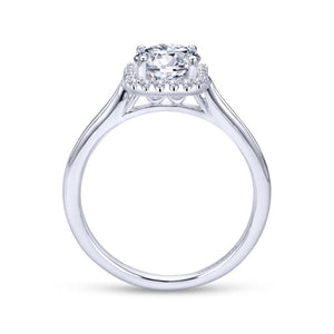 Gabriel & Co. 14k White Gold Contemporary Halo Engagement Ring