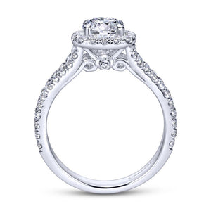 Gabriel & Co. 14k White Gold Contemporary Halo Engagement Ring