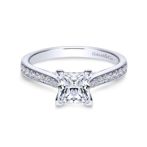 Gabriel & Co. 14k White Gold Contemporary Straight Engagement Ring
