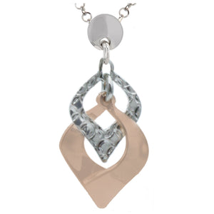 Frederic Duclos Sterling Silver And Rose Gold Plated Textured Marquis Necklace