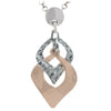 Frederic Duclos Sterling Silver And Rose Gold Plated Textured Marquis Necklace