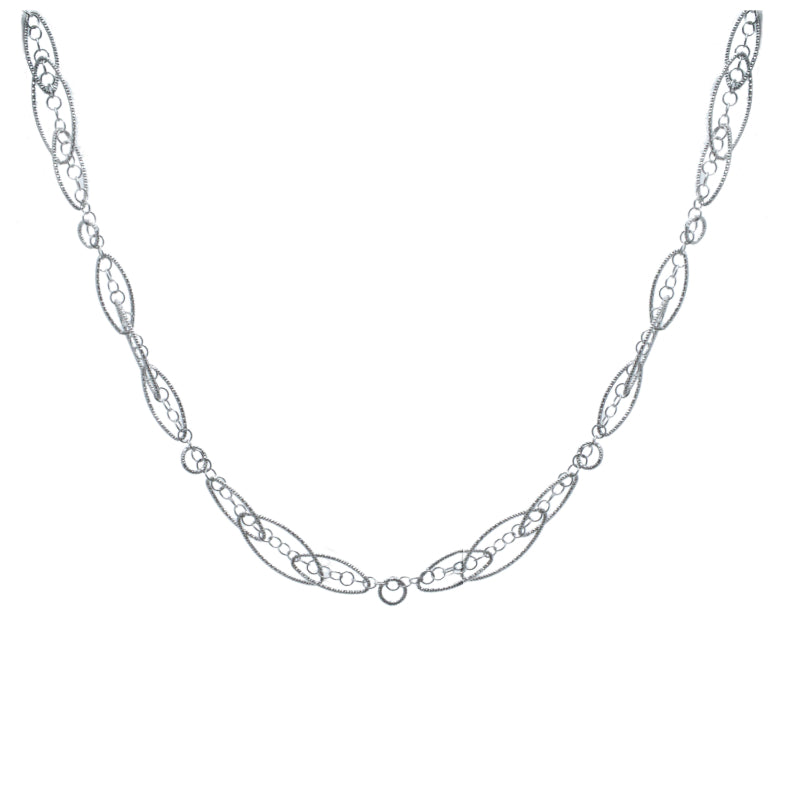 Frederic Duclos Sterling Silver Oval Decadence Necklace