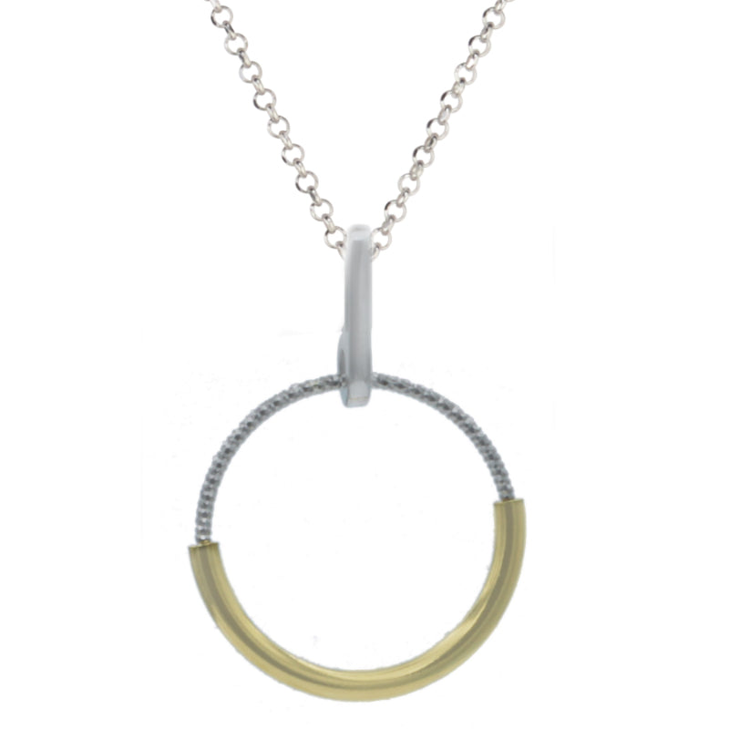 Frederic Duclos Sterling Silver And Yellow Gold Plated Synthesis Necklace
