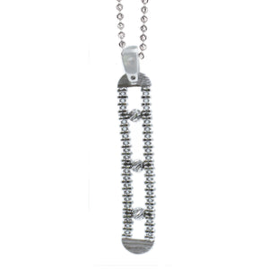 Frederic Duclos Sterling Silver Caviar Ladder Necklace