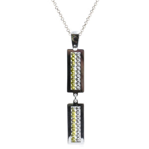 Frederic Duclos Sterling Silver And Yellow Gold Plated Caviar Framed Necklace