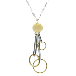 Frederic Duclos Sterling Silver And Yellow Gold Plated Fun Clip Necklace
