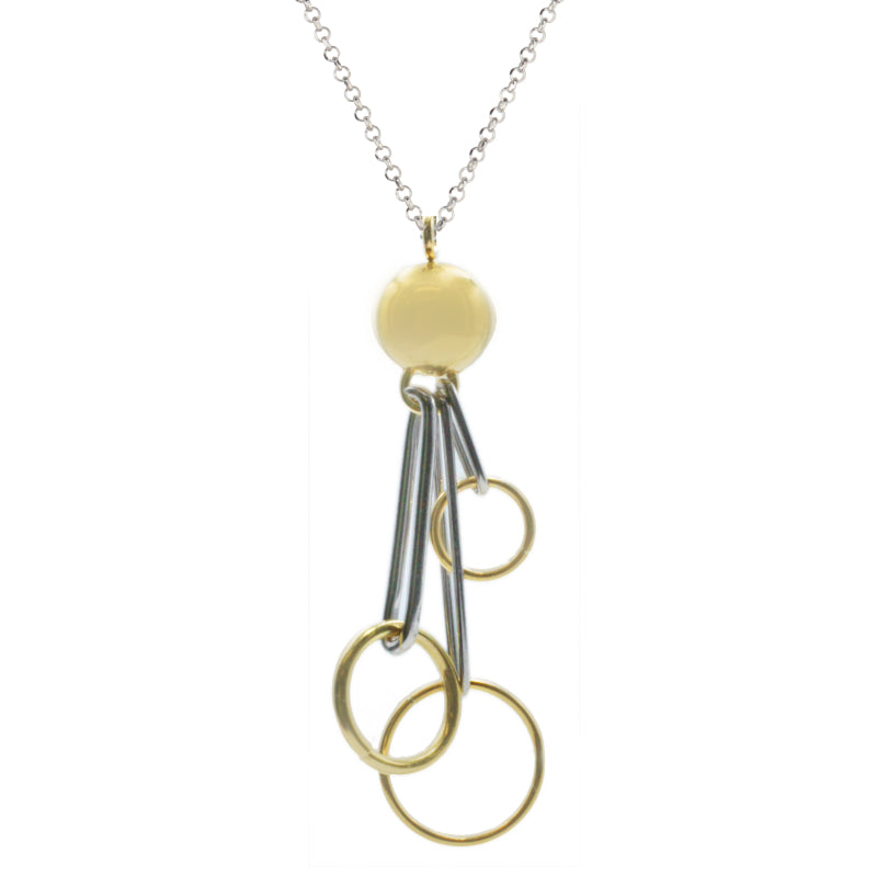 Frederic Duclos Sterling Silver And Yellow Gold Plated Fun Clip Necklace