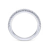Gabriel & Co. 14k White Gold Contemporary Curved Wedding Band