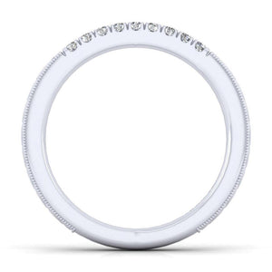 Gabriel & Co. 14k White Gold Victorian Diamond Wedding Band