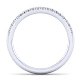 Gabriel & Co. 14k White Gold Contemporary Curved Wedding Band
