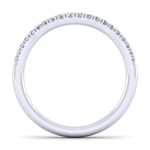 Gabriel & Co. 14k White Gold Contemporary Curved Wedding Band
