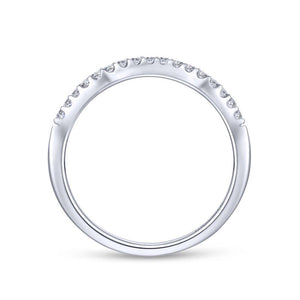 Gabriel & Co. 14k White Gold Contemporary Curved Wedding Band