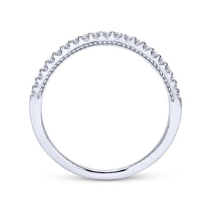 Gabriel & Co. 14k White Gold Contemporary Curved Wedding Band
