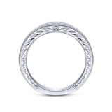 Gabriel & Co. 14k White Gold Victorian Diamond Wedding Band
