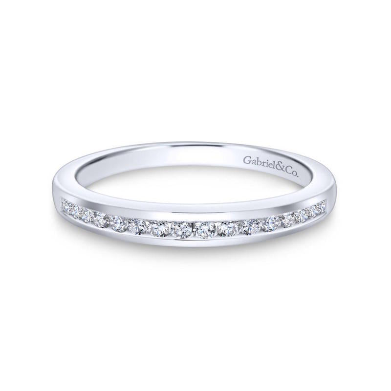 Gabriel & Co. 14k White Gold Contemporary Anniversary Wedding Band